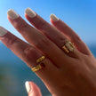 Kali Luxe 18k gullbelagt Cerise-omslagsring