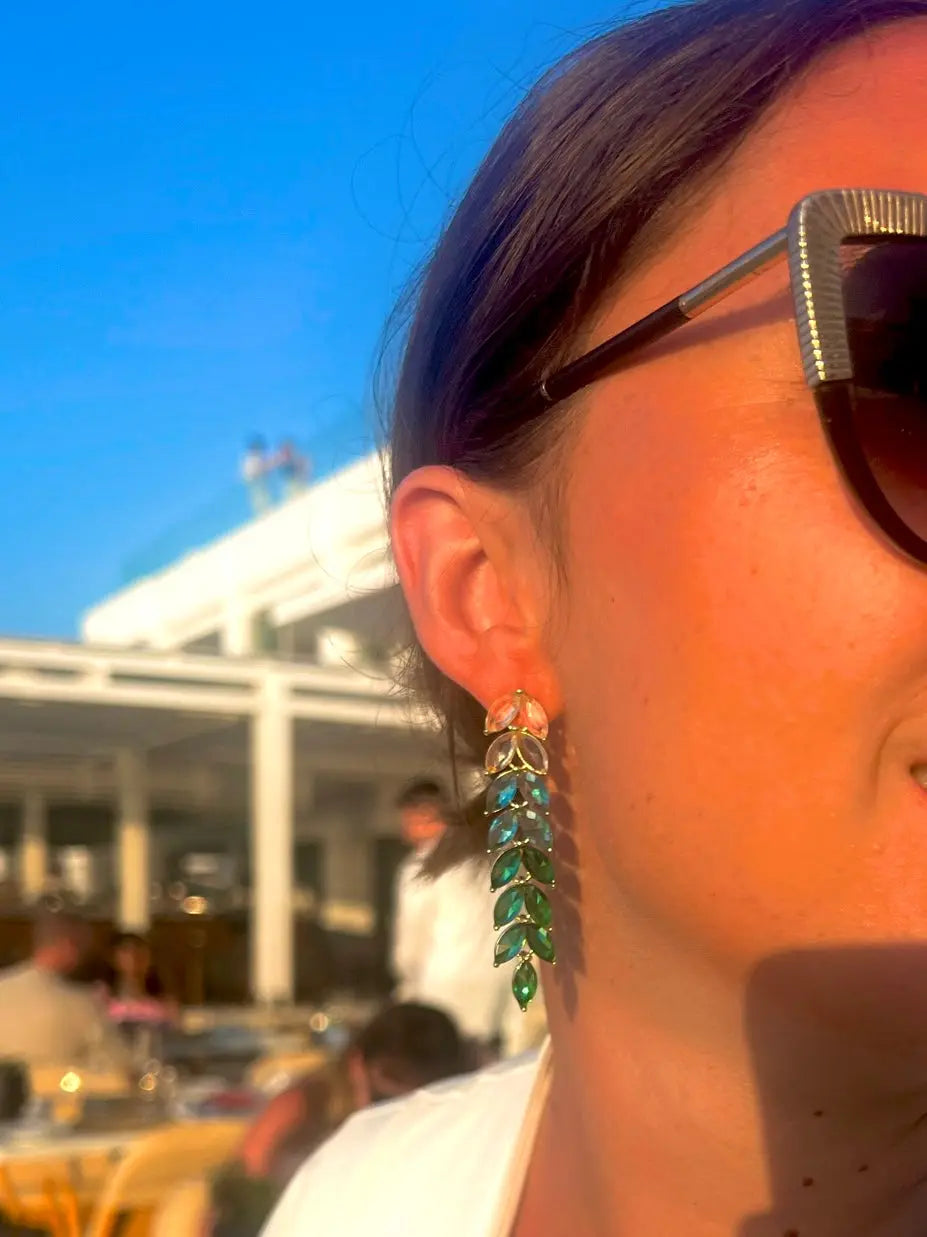 India Jewelled Ombre Drop-øreringe