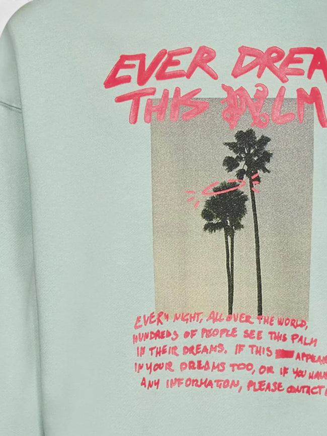 Palm Dream Crewneck Mint Fuchsia