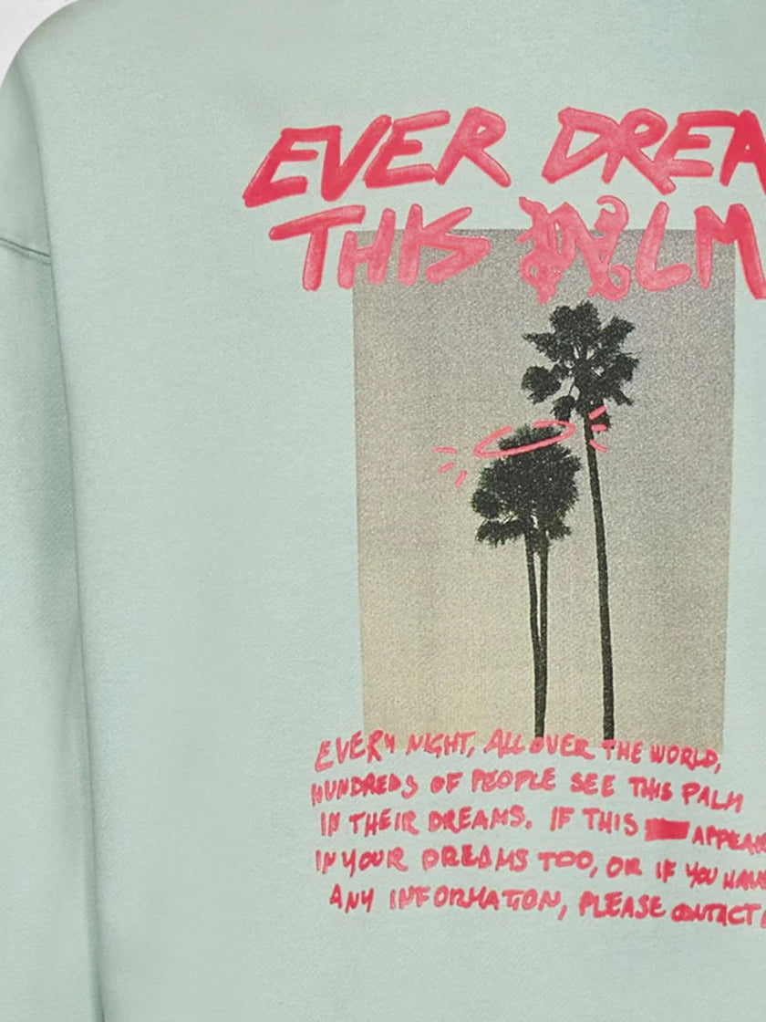 Palm Dream Crewneck Mint Fuchsia