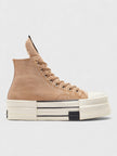 Rick Owens DRKSHDW DBL DRKSTAR Chuck 70 High Washed Canvas Brown