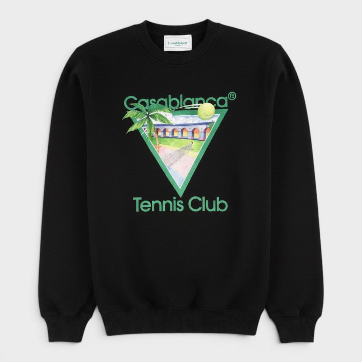 Tennis Club Icon Printed Sweatshirt Black