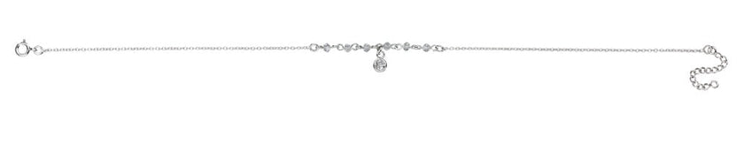 Beginnings Charm Anklet with Clear Cubic Zirconia