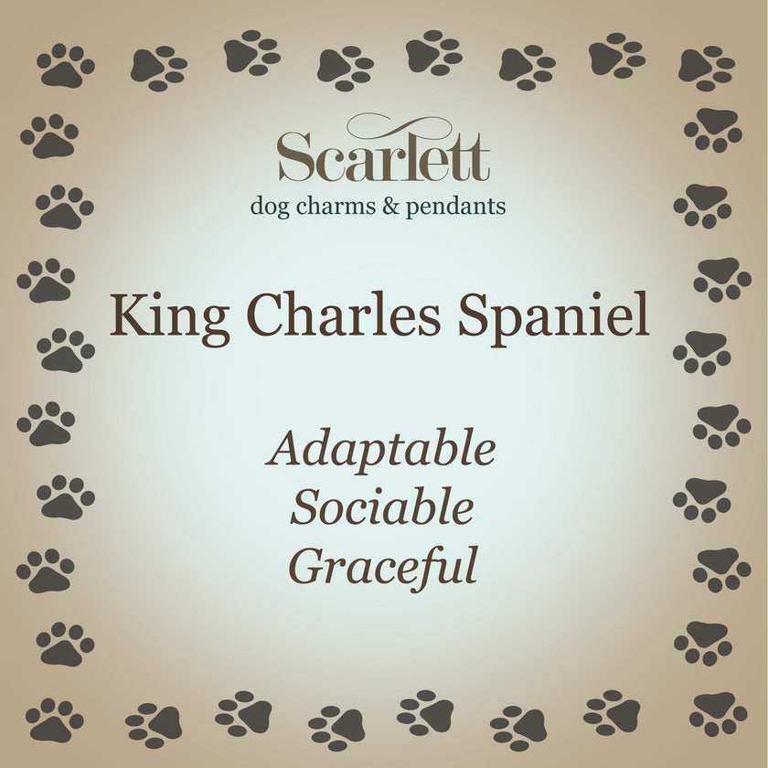King Charles Spaniel Personalised Silver Dog Tag Necklace