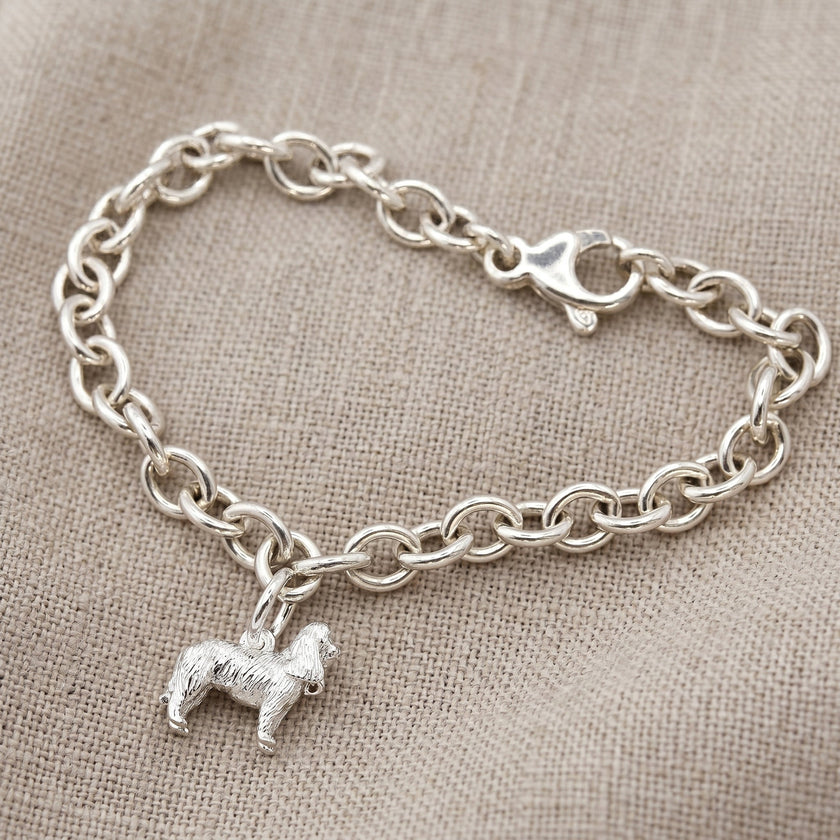 King Charles Spaniel Silver Dog Charm