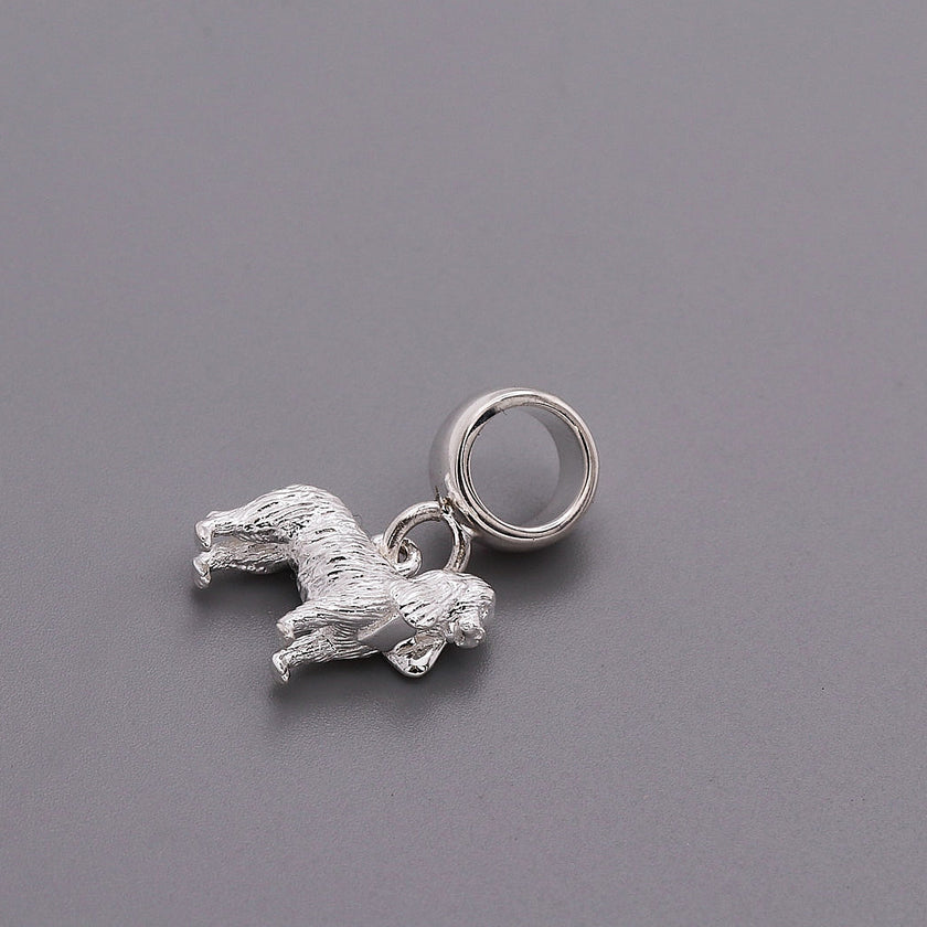 King Charles Spaniel Silver Dog Charm