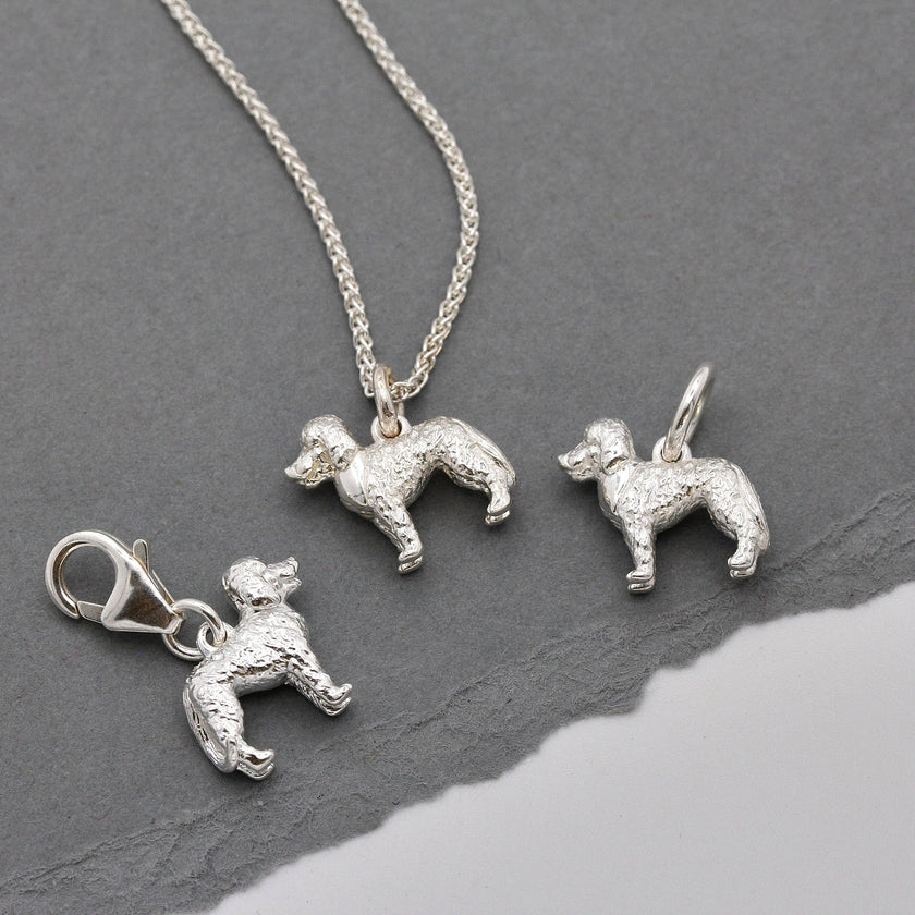 Labradoodle Silver Dog Charm