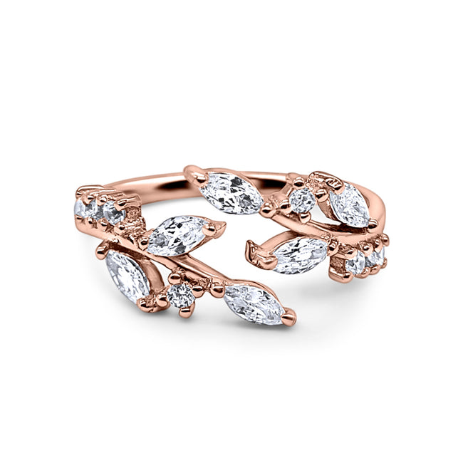 Adjustable Leaf Ring in Rose Gold