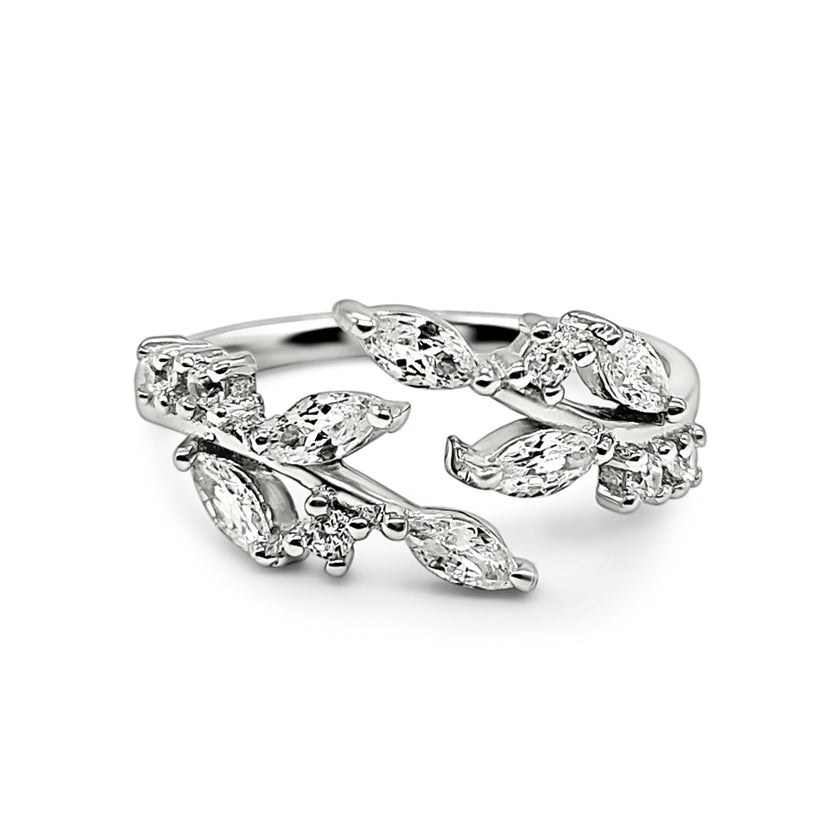 Adjustable Leaf Ring in Sterling Silver