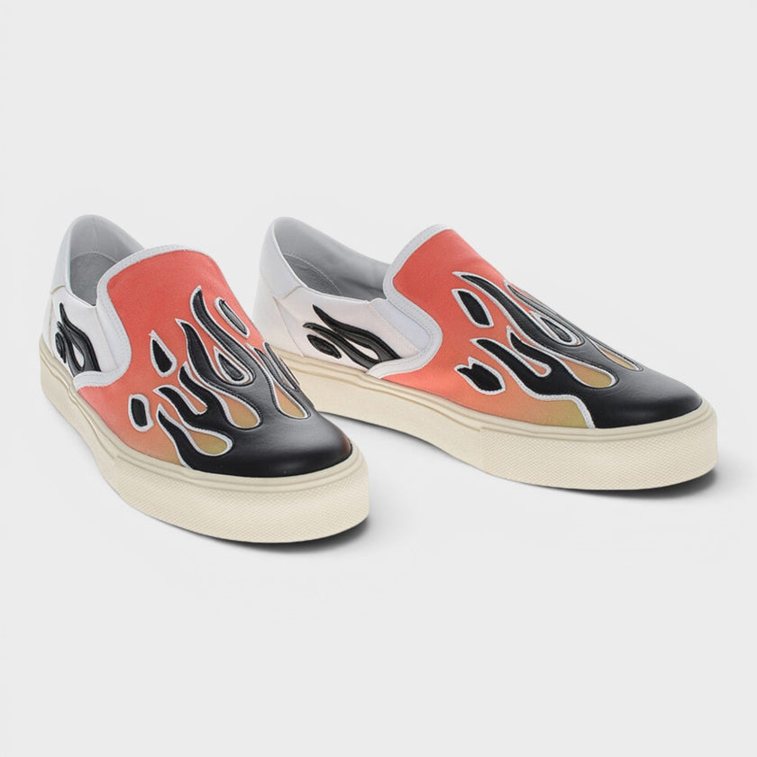 Flame Canvas Slip-on Sneakers