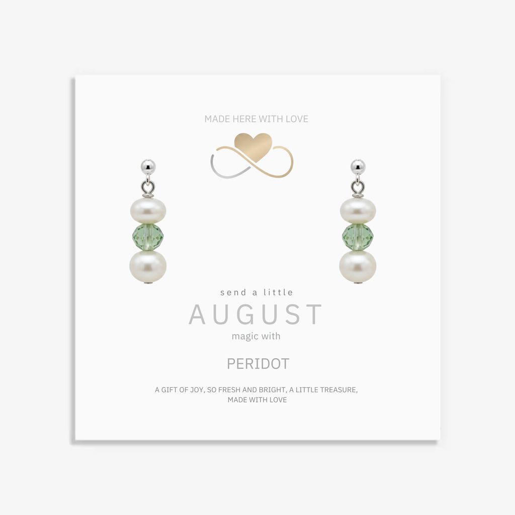 Peridot & Pearl August Birthstone Earrings | Handmade Drop Earrings