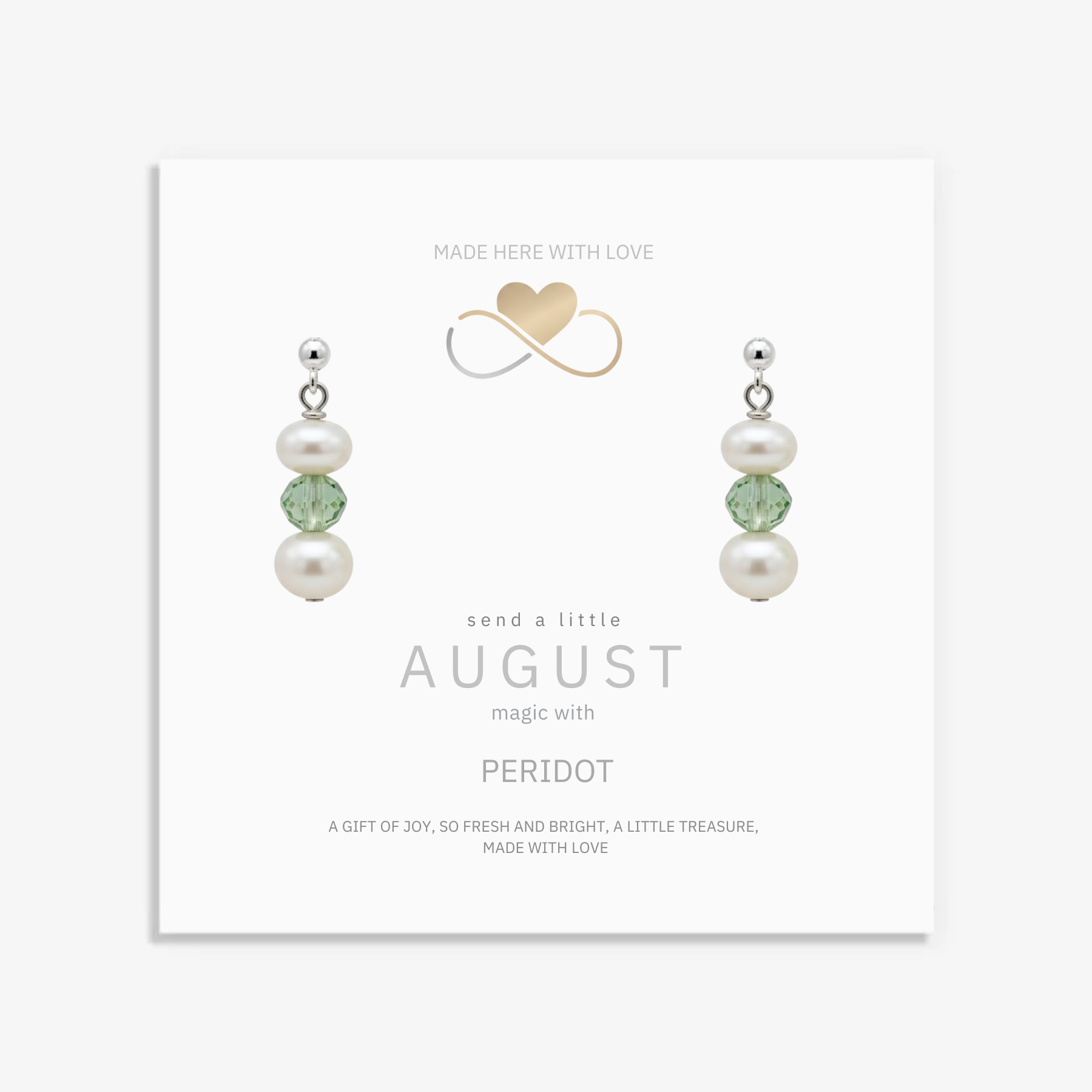 Peridot & Pearl August Birthstone Earrings | Handmade Drop Earrings