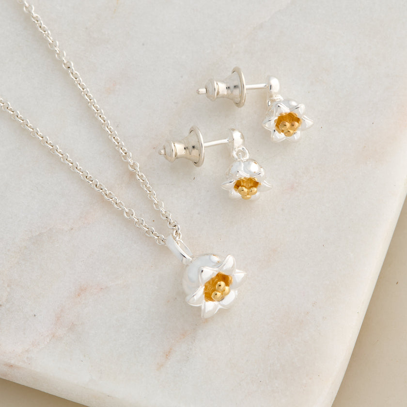 Lily Of The Valley Silver & Gold Vermeil Drop Earrings