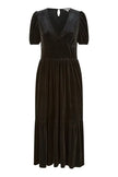 Yumi Black Velvet Midi Dress