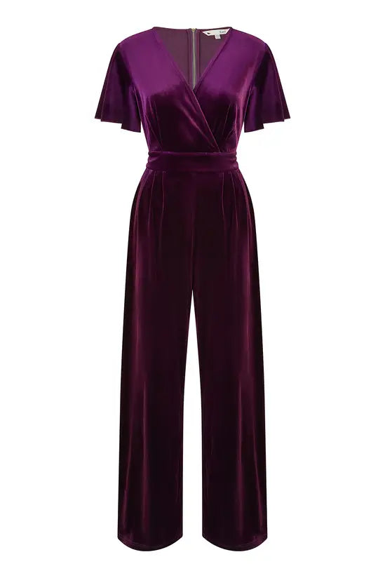Yumi Purple Jumpsuit With Angel Sleeves