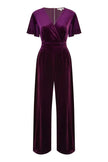 Yumi Purple Jumpsuit With Angel Sleeves