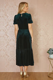 Yumi Green Velvet Midi Dress