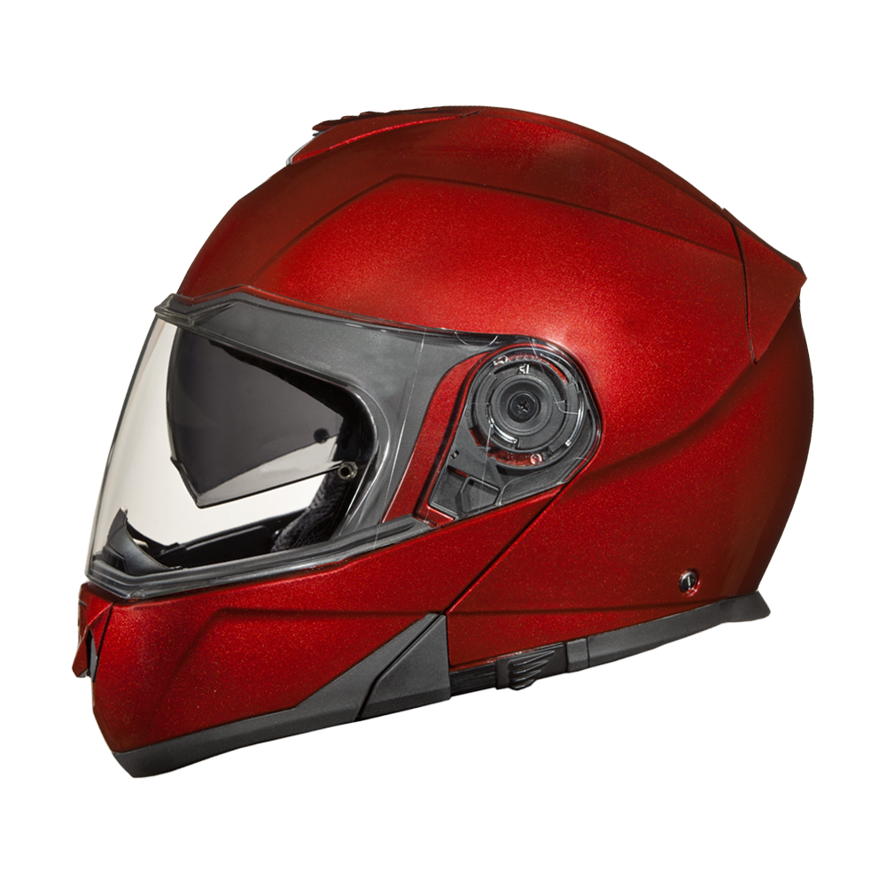 Daytona Glide Modular Motorcycle Helmet - DOT & ECE Approved, Bluetooth Ready, Dual Visor, Men/Women/Youth - Black Cherry