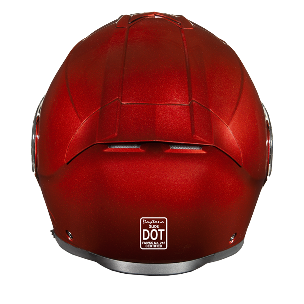 Daytona Glide Modular Motorcycle Helmet - DOT & ECE Approved, Bluetooth Ready, Dual Visor, Men/Women/Youth - Black Cherry