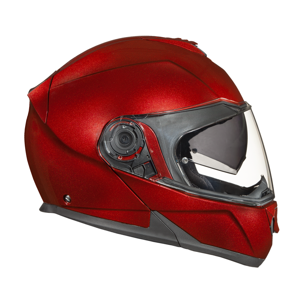 Daytona Glide Modular Motorcycle Helmet - DOT & ECE Approved, Bluetooth Ready, Dual Visor, Men/Women/Youth - Black Cherry