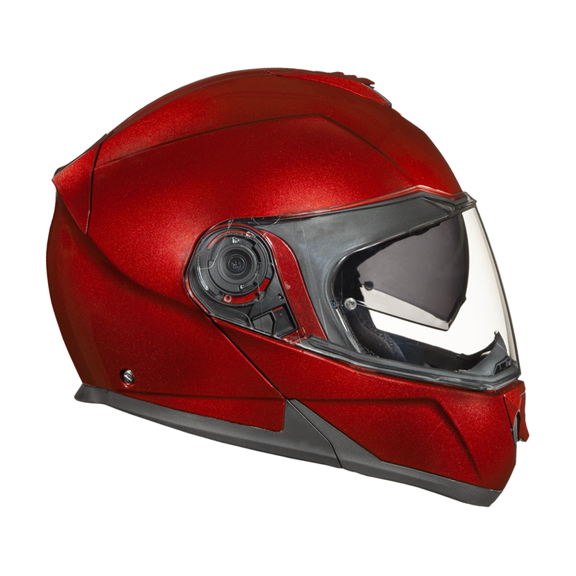 Daytona Glide Modular Motorcycle Helmet - DOT & ECE Approved, Bluetooth Ready, Dual Visor, Men/Women/Youth - Black Cherry