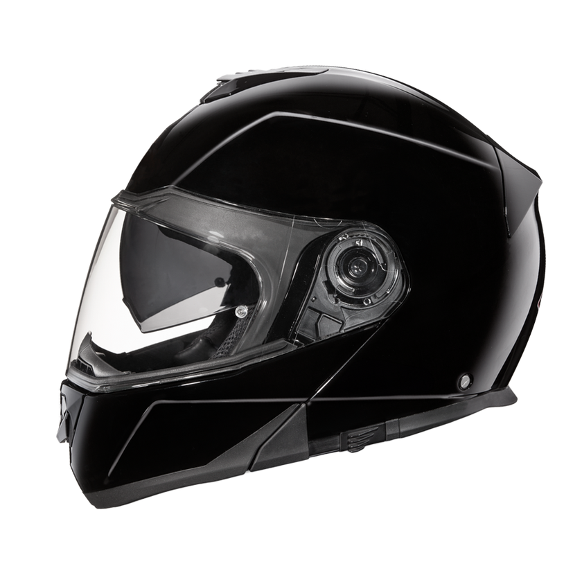 Daytona Glide Modular Motorcycle Helmet - DOT & ECE Approved, Bluetooth Ready, Dual Visor, Men/Women/Youth - Hi-Gloss Black