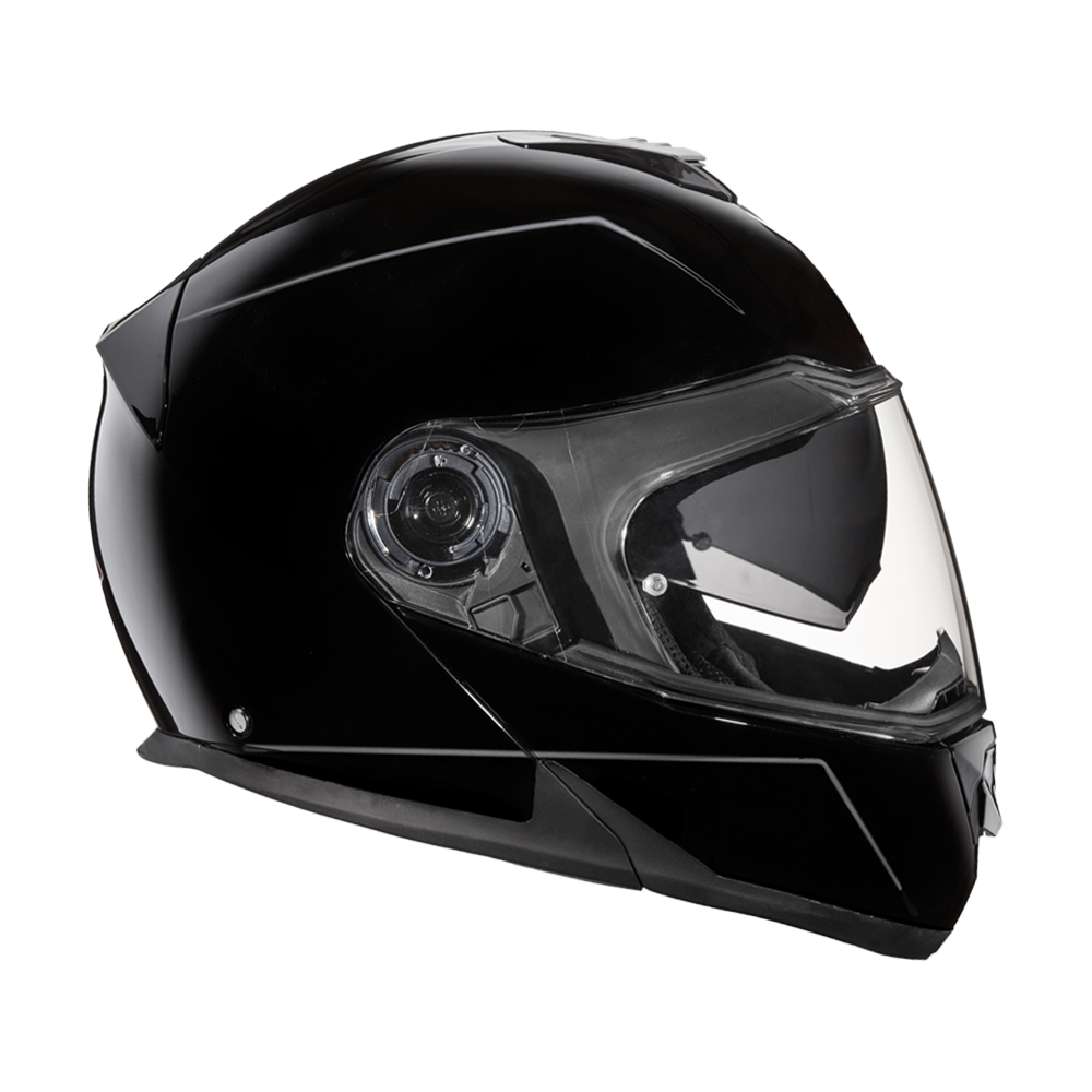 Daytona Glide Modular Motorcycle Helmet - DOT & ECE Approved, Bluetooth Ready, Dual Visor, Men/Women/Youth - Hi-Gloss Black
