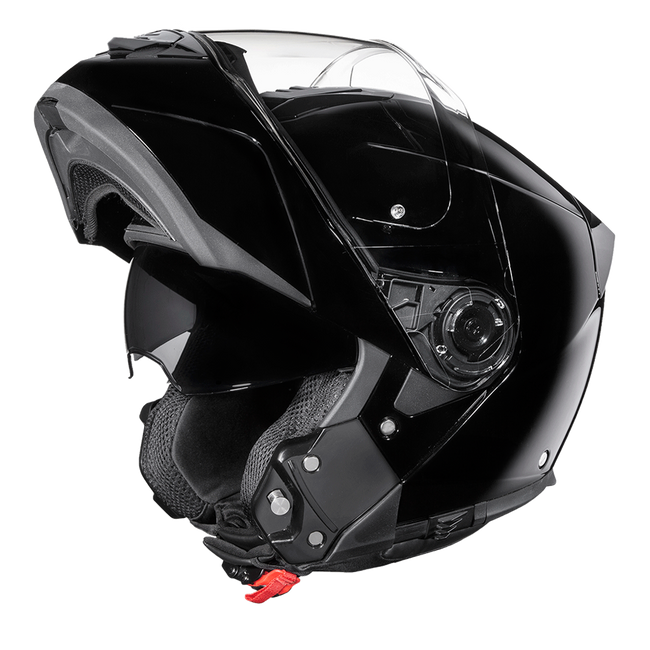 Daytona Glide Modular Motorcycle Helmet - DOT & ECE Approved, Bluetooth Ready, Dual Visor, Men/Women/Youth - Hi-Gloss Black