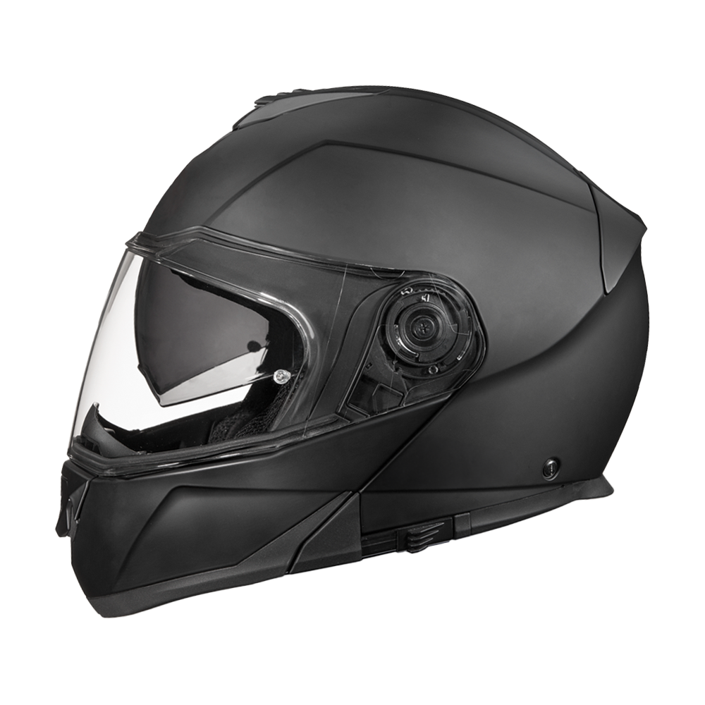 Daytona Glide Modular Motorcycle Helmet - DOT & ECE Approved, Bluetooth Ready, Dual Visor, Men/Women/Youth - Dull Black