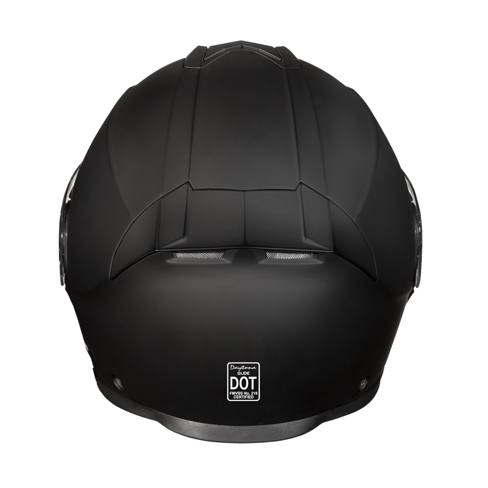 Daytona Glide Modular Motorcycle Helmet - DOT & ECE Approved, Bluetooth Ready, Dual Visor, Men/Women/Youth - Dull Black