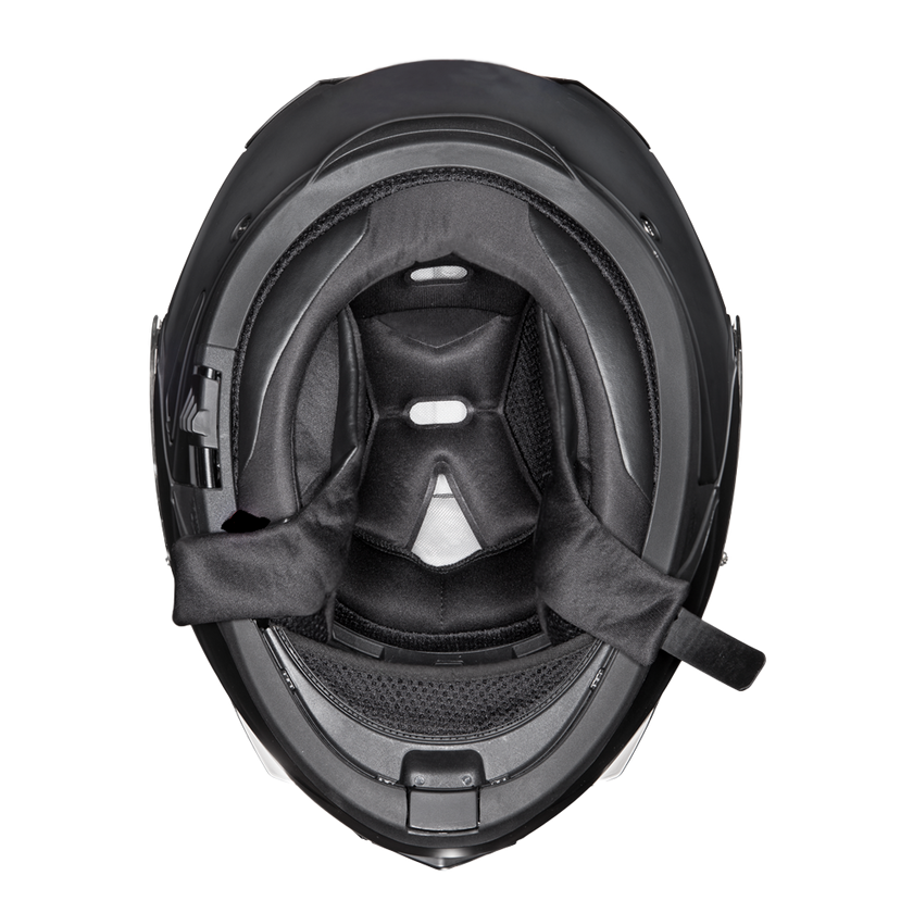 Daytona Glide Modular Motorcycle Helmet - DOT & ECE Approved, Bluetooth Ready, Dual Visor, Men/Women/Youth - Dull Black