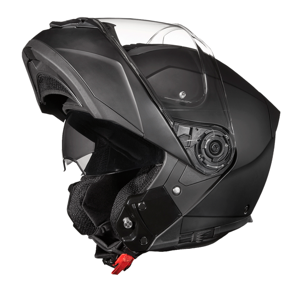 Daytona Glide Modular Motorcycle Helmet - DOT & ECE Approved, Bluetooth Ready, Dual Visor, Men/Women/Youth - Dull Black