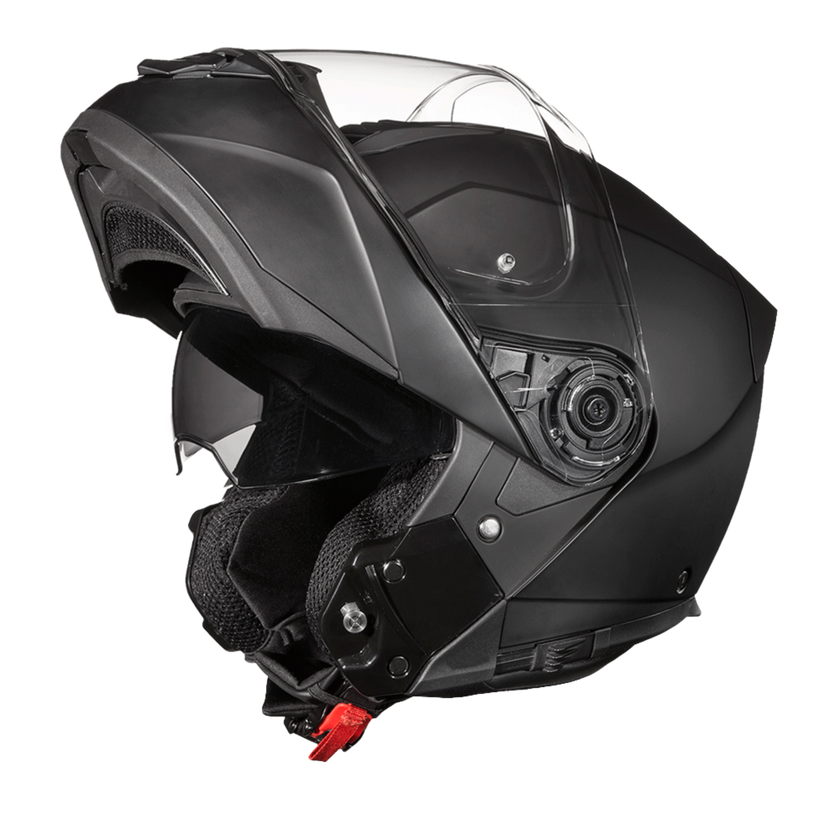 Daytona Glide Modular Motorcycle Helmet - DOT & ECE Approved, Bluetooth Ready, Dual Visor, Men/Women/Youth - Dull Black