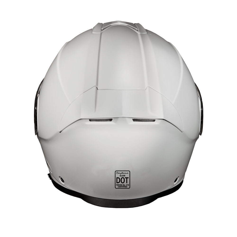 Daytona Glide Modular Motorcycle Helmet - DOT & ECE Approved, Bluetooth Ready, Dual Visor, Men/Women/Youth - Hi-Gloss White