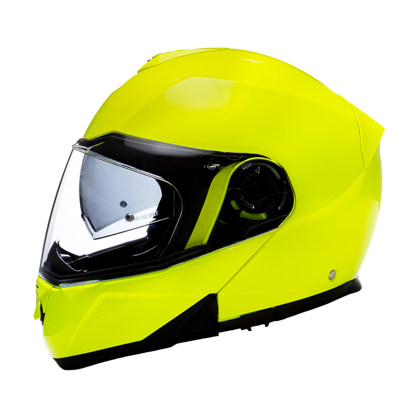 Daytona Glide Modular Motorcycle Helmet - DOT & ECE Approved, Bluetooth Ready, Dual Visor, Men/Women/Youth - Fluorescent Yellow