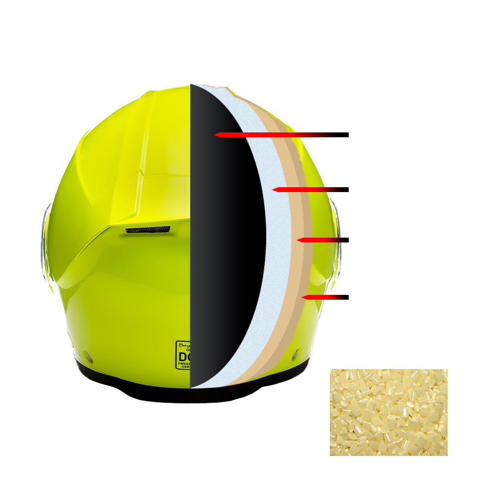 Daytona Glide Modular Motorcycle Helmet - DOT & ECE Approved, Bluetooth Ready, Dual Visor, Men/Women/Youth - Fluorescent Yellow