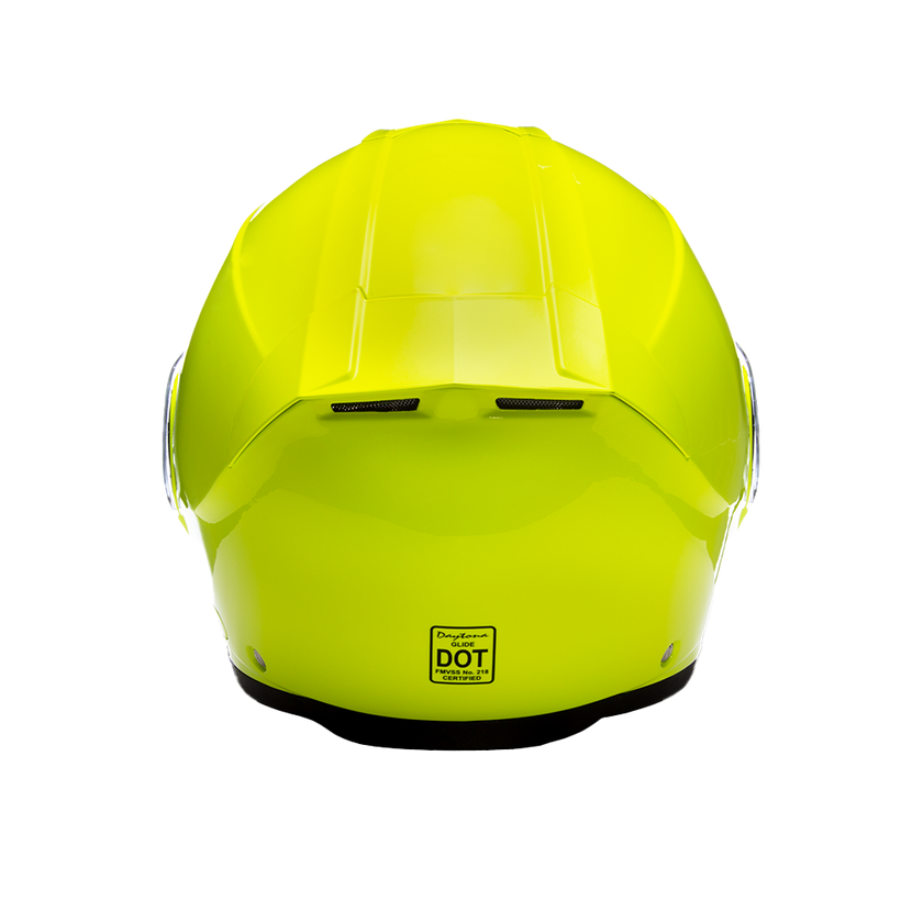 Daytona Glide Modular Motorcycle Helmet - DOT & ECE Approved, Bluetooth Ready, Dual Visor, Men/Women/Youth - Fluorescent Yellow