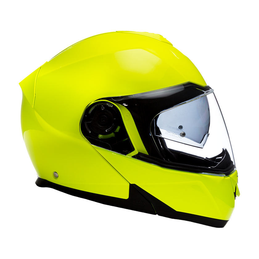Daytona Glide Modular Motorcycle Helmet - DOT & ECE Approved, Bluetooth Ready, Dual Visor, Men/Women/Youth - Fluorescent Yellow
