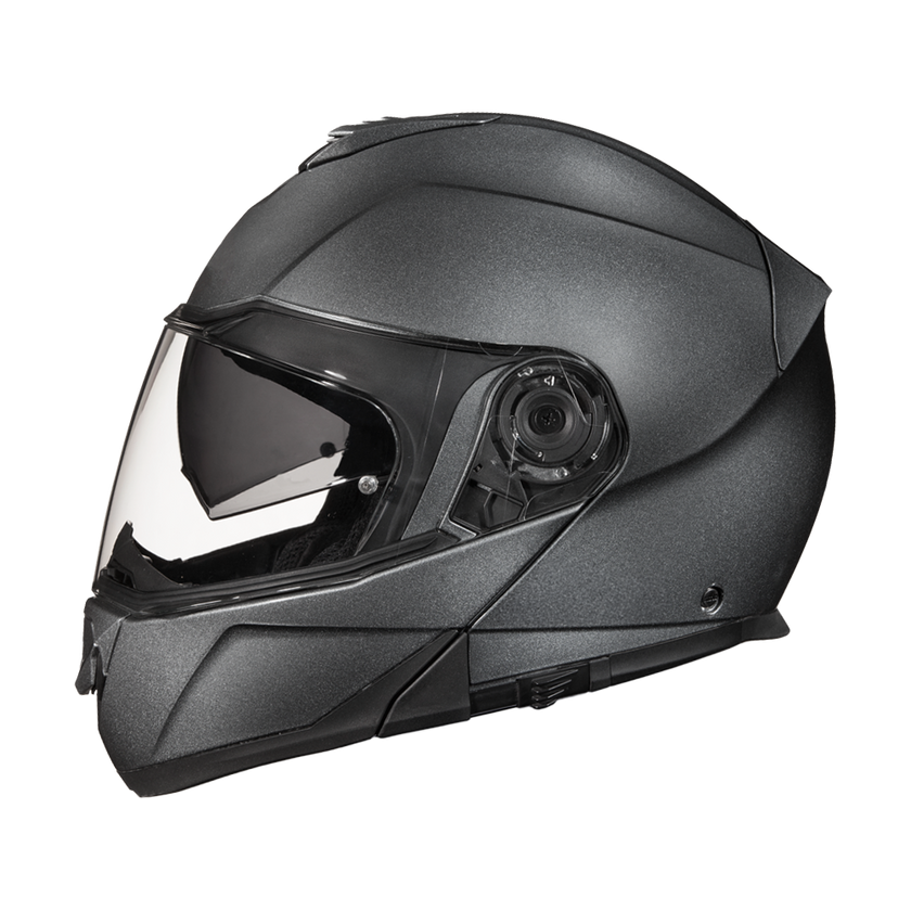 Daytona Glide Modular Motorcycle Helmet - DOT & ECE Approved, Bluetooth Ready, Dual Visor, Men/Women/Youth - Gun Metal Grey Metallic