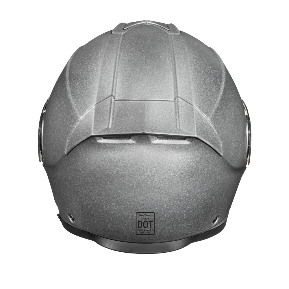 Daytona Glide Modular Motorcycle Helmet - DOT & ECE Approved, Bluetooth Ready, Dual Visor, Men/Women/Youth- Silver Metallic