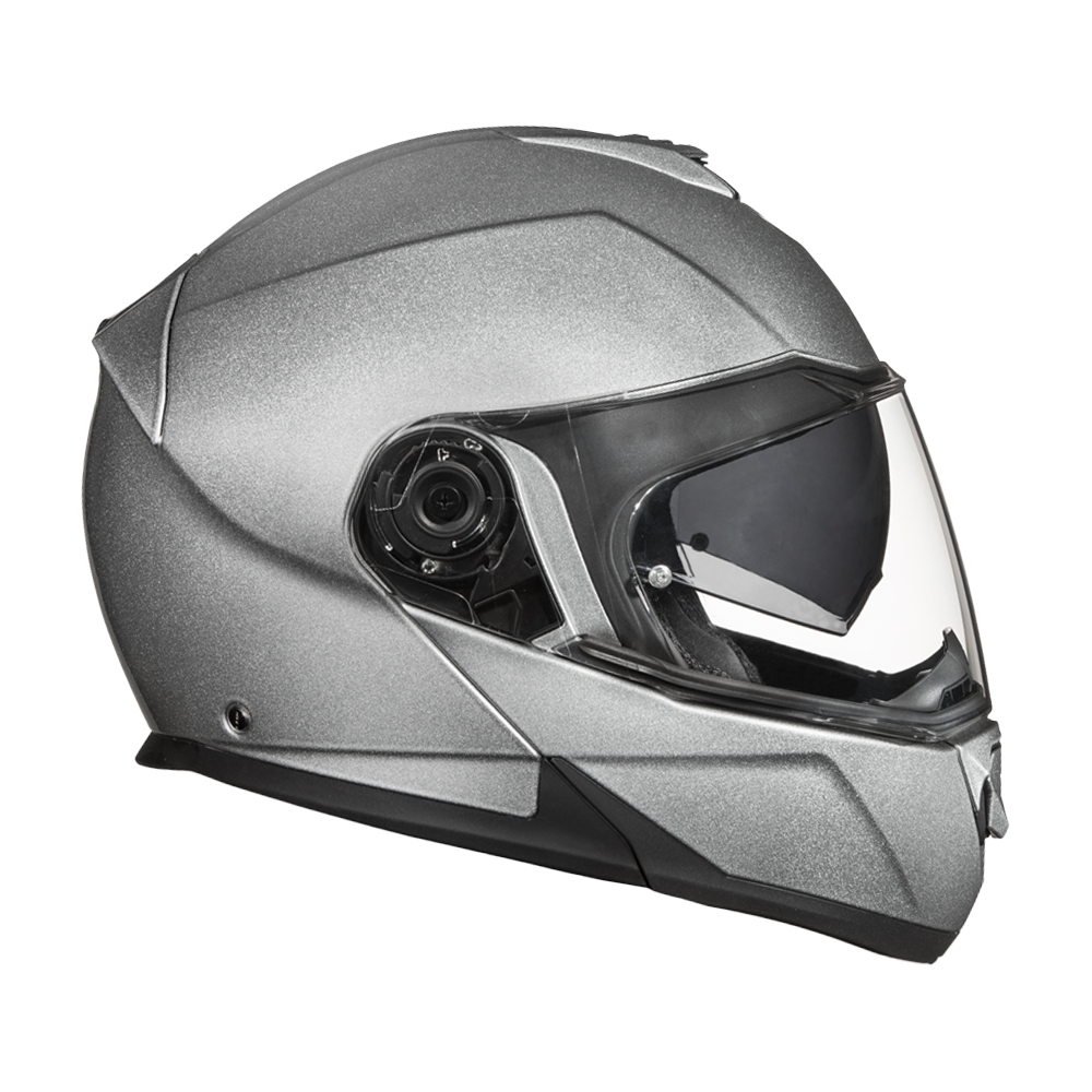 Daytona Glide Modular Motorcycle Helmet - DOT & ECE Approved, Bluetooth Ready, Dual Visor, Men/Women/Youth- Silver Metallic