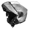 Daytona Glide Modular Motorcycle Helmet - DOT & ECE Approved, Bluetooth Ready, Dual Visor, Men/Women/Youth- Silver Metallic