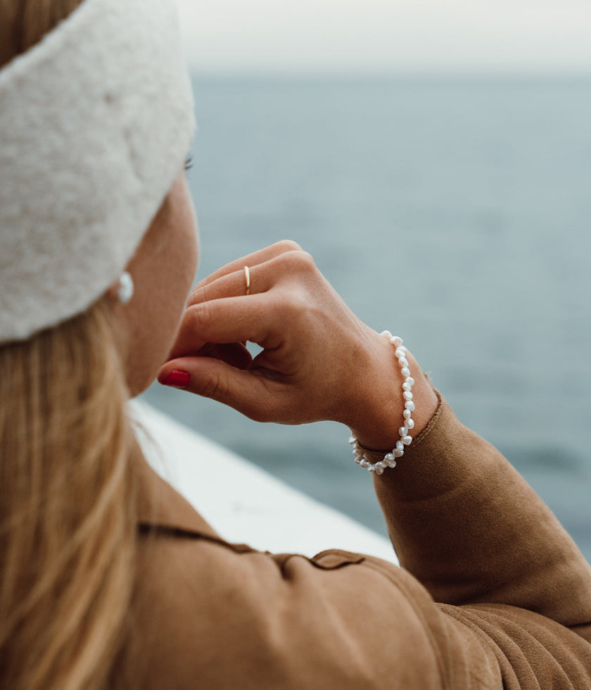 Pulsera Clásica de Perlas Irregulares