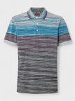 Missoni Space Dye Short Sleeve Polo Shirt Blue