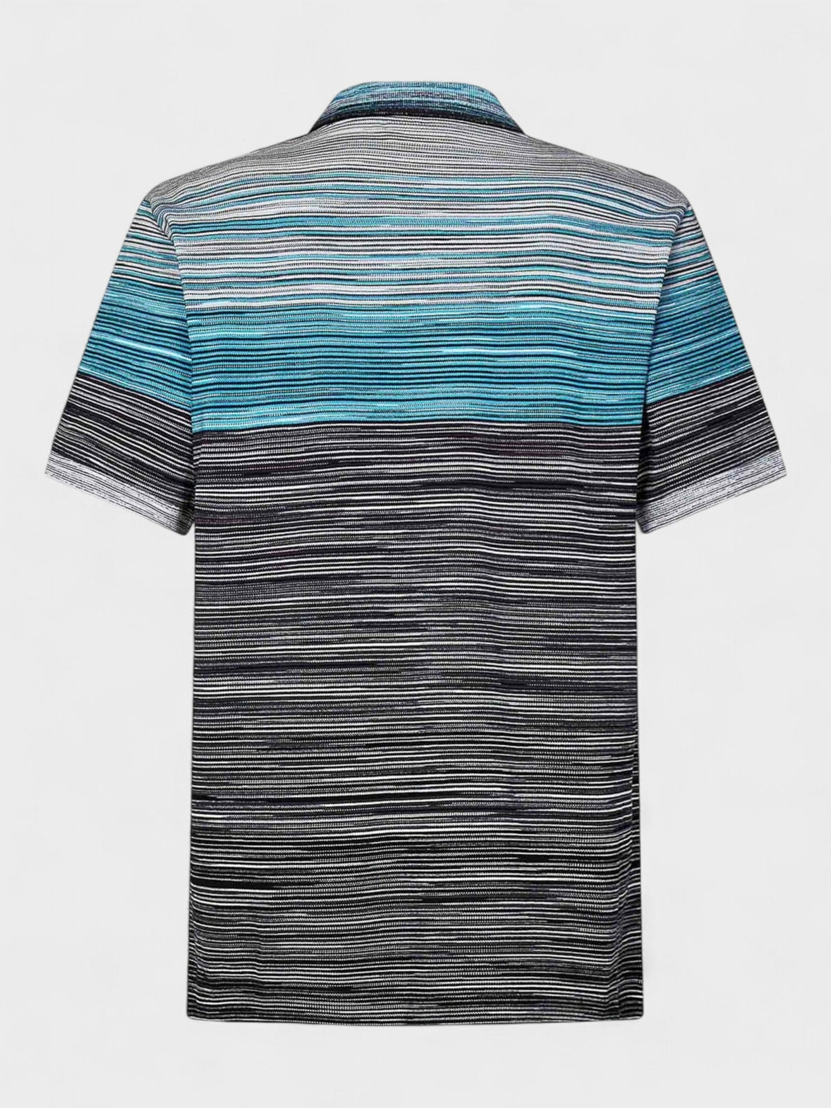 Missoni Space Dye Short Sleeve Polo Shirt Blue