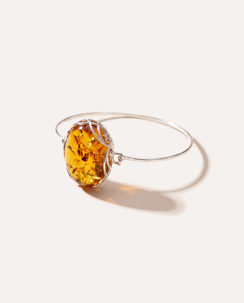 Modern Baltic Amber Fixed Bangle
