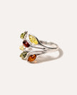 Anello Floreale Multicolore Ambra