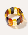 Bracciale rigido a righe multicolore con ambra