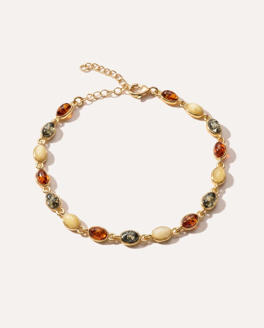 Multicoloured Gold Oval Bracelet