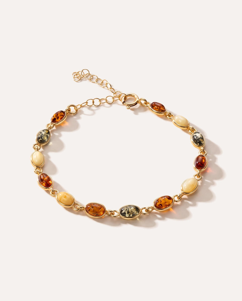 Multicoloured Gold Oval Bracelet